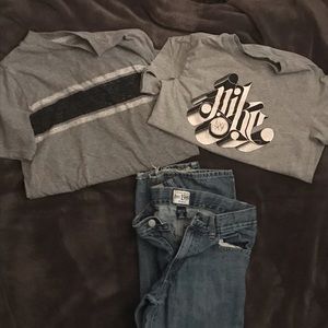 Boys shirts and jean bundle vary sizes
